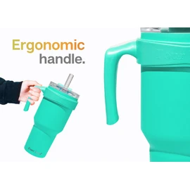 Four Leaf TrustyMate – 100% Leak Proof 40 Oz Tumbler with Handle and Built-In Straw Lid – Insulated Leak Proof Stainless Steel Tumbler