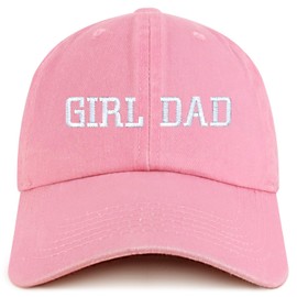 Trendy Apparel Shop Girl DAD Embroidered Unstructured Pigment Dyed Cotton Baseball Cap - Pink