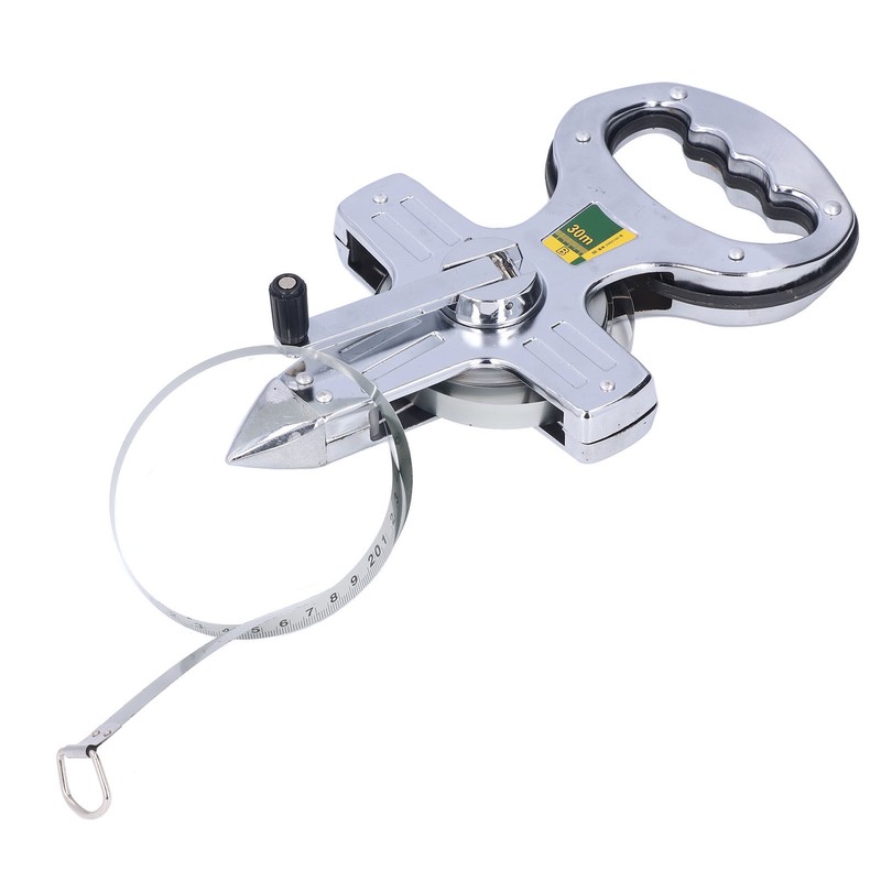 30m Portable Stainless Steel Frame Ruler Thick Durable Hand Operated