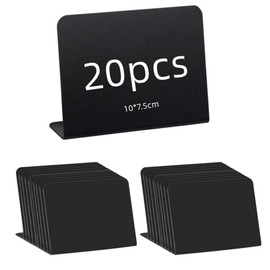Pack of 20 Buffet Signs, Changyeah Mini Chalkboard, Plastic Boards, Small Boards for Labelling, Wipe-Clean Boards for Wedding Party, Name Badges, Buffet Signs (7.5 x 10 cm)
