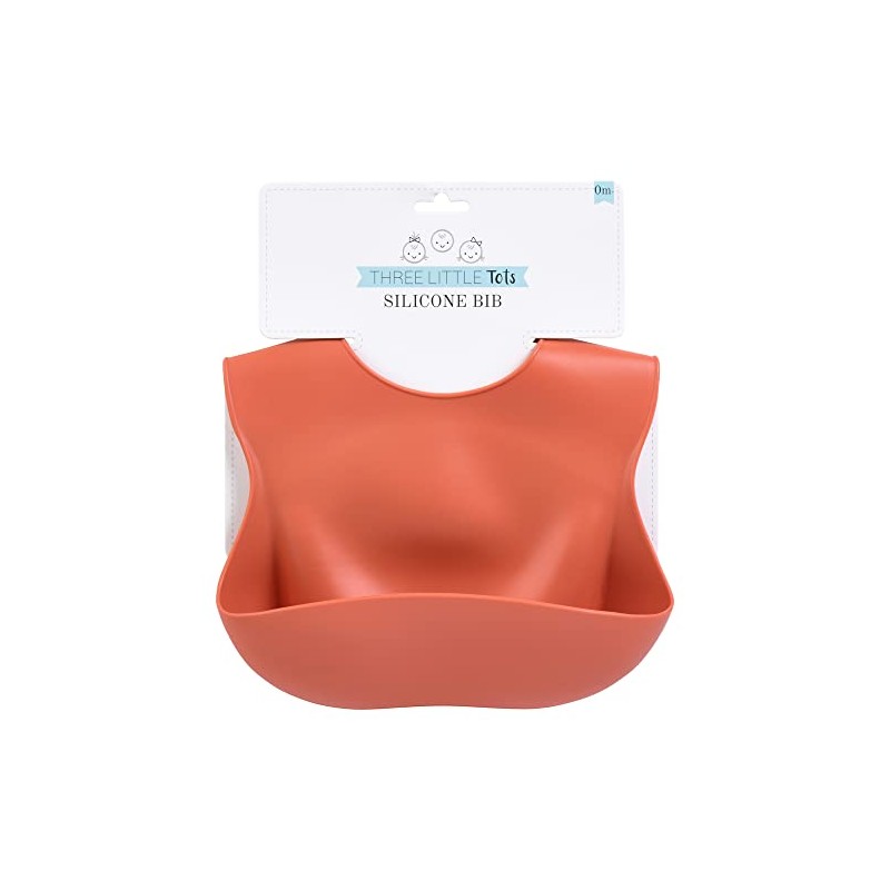 Three Little Tots Modern Silicone Baby Bib – Adjustable Fit