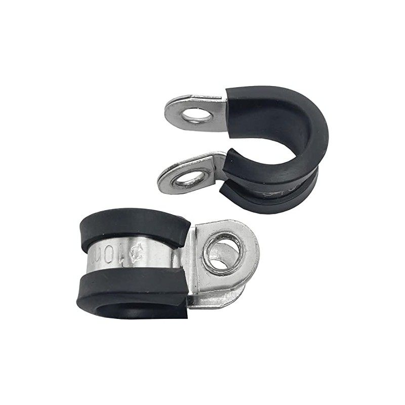 Lumonic 10 x 10 mm pipe clamps with rubber insert,