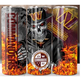 Slide Lock Washington Commanders Tumbler 20oz Insulated Stainless Travel Mug Cup Straw Lid