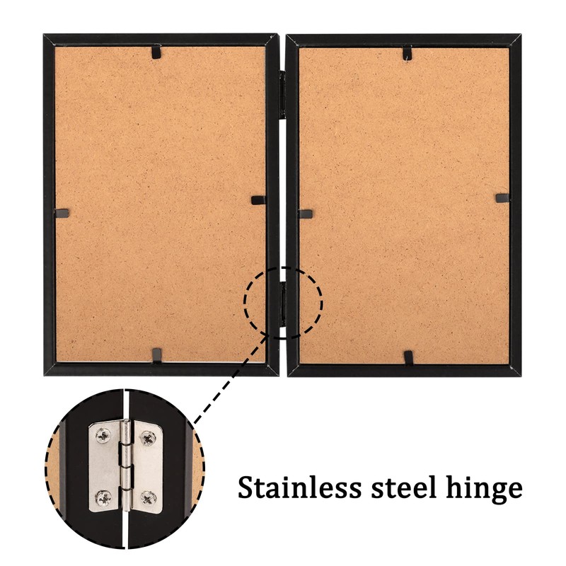 ORIVAN 4x6 Double Picture Frames Hinged Folding Photo Frames with
