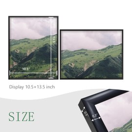 An&He 11 x 14 Picture Frame Set of 2, Black Photo Frame, Resistant Photo Frame with Polished HD PS Plate, for Wall & Tabletop Display