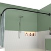 L Shaped Shower Curtain Rod,28-39 X 43-67 Inch Curved Shower