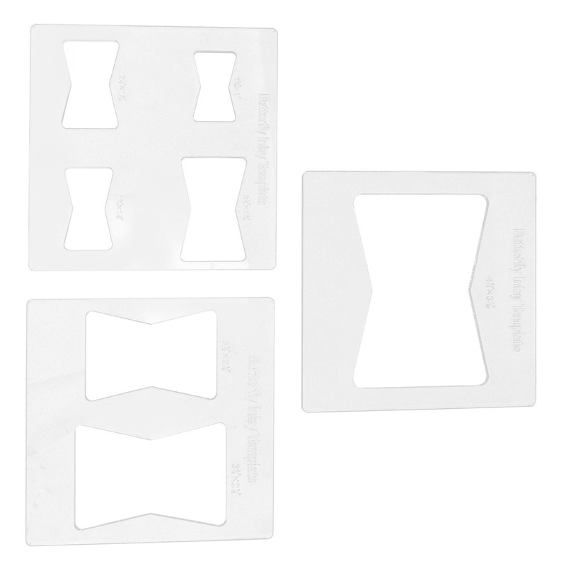 3Pcs 6x6 Inches Butterfly Key Inlay Template Router and Decorative