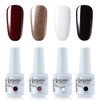 Vishine Semi-Permanent Gel Nail Polish Set of 4 White, Black,