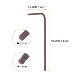 QUARKZMAN 2 Pieces Hex Key Set with Ball Head 1.5 mm S2 Steel L-shaped Metric Hex Key Repair Tool for Home Repairs Red