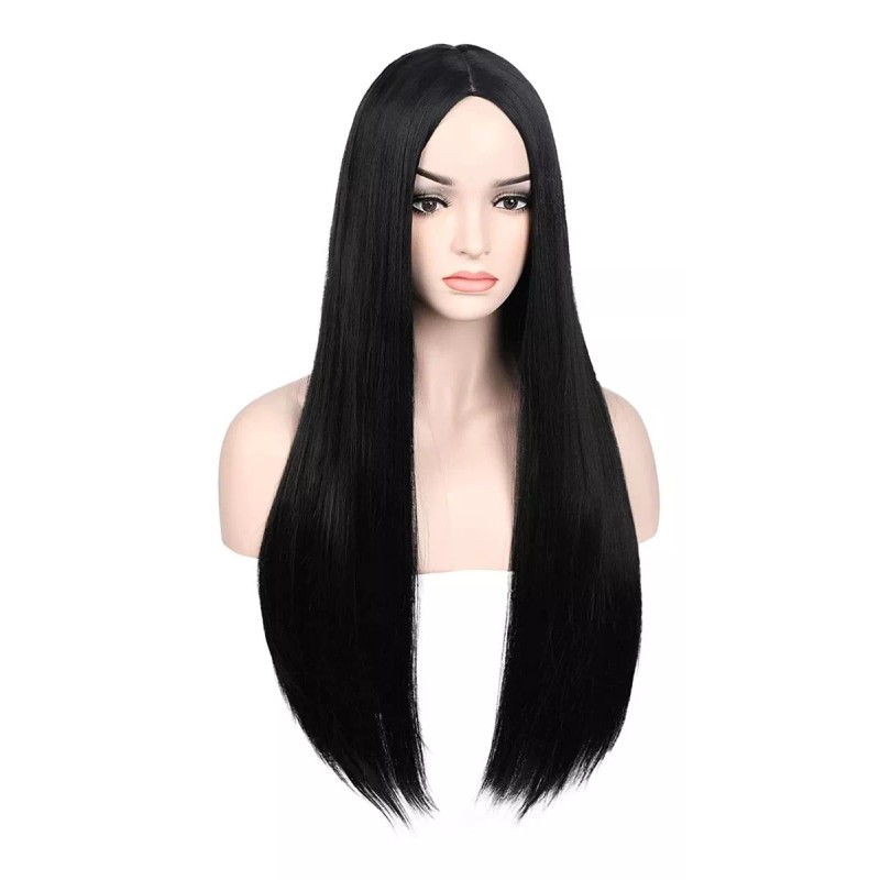 Ariker Largo Negro Pelucas Para Las Mujeres Medios 27 Par