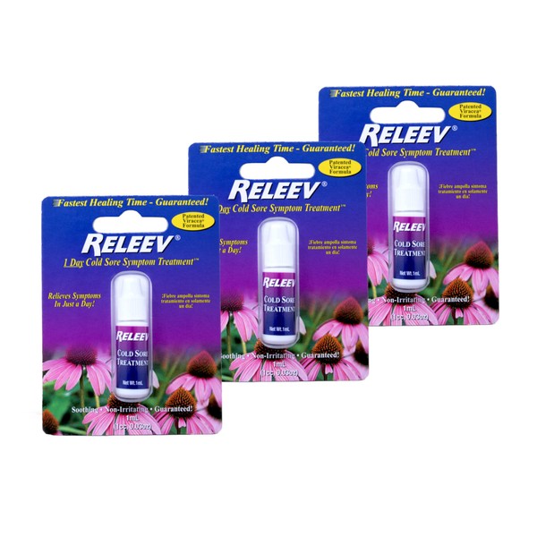 Releev 1 Day Cold Sore Symptom Relief, Soothing Non-Irritating Patented