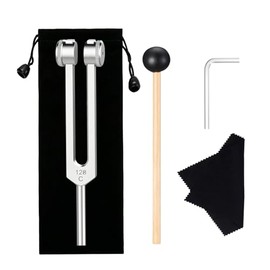 128 Hz Weighted Tuning Fork Medical-Grade Tuning Forks for Healing-Professional Tuning Fork C128 with Mallet Essential Yoga and Meditation Accessories & Sound Healing Instruments