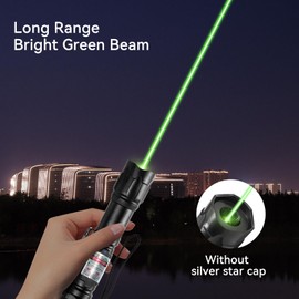 LETEAPII Green Light Flashlight, Long Range Dot Beam Pen Tactical Flashlights with Star Cap Adjustable Focus, Rechargeable for Outdoor Use, TV/LED/LCD Screens, Astronomy, Camping and Presentations