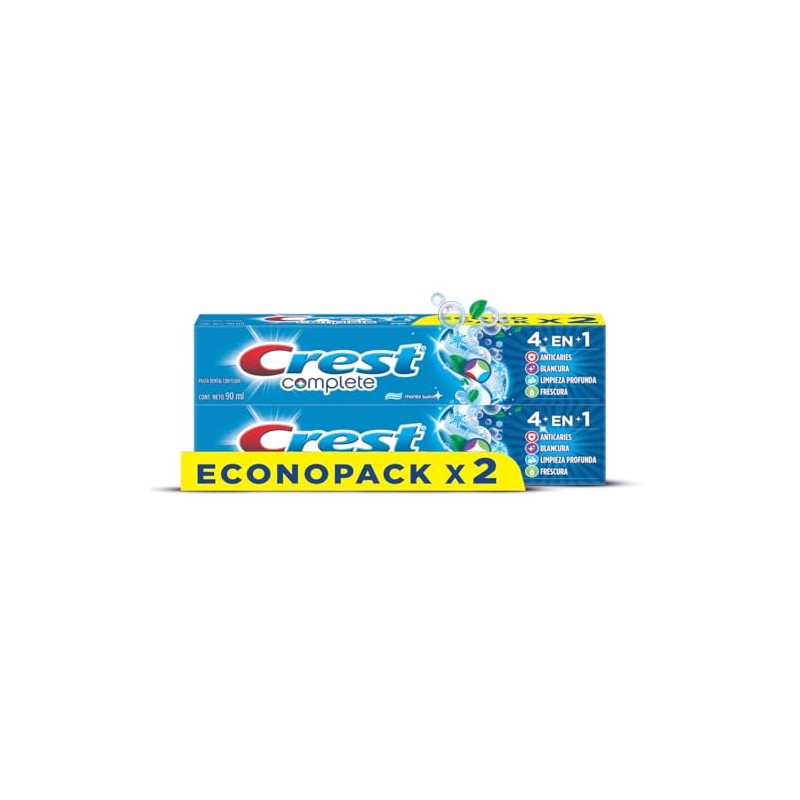 Crest Pasta Dental con Flúor Complete 4en1, 2 Unidades (90ml)