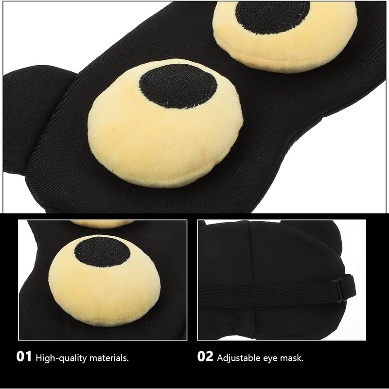 3D Bear Eye Sleep Mask, Zero Pressure Light Blocking Eyeshade