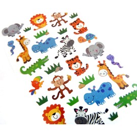Wild Animal Stickers Lions Monkeys etc - Kids/Childrens Labels for party bags, scrap books, card making or notebook decoration