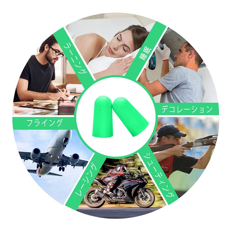 LYSIAN 60 Pairs Soft Foam Ear Plugs Noise Prevention Ear