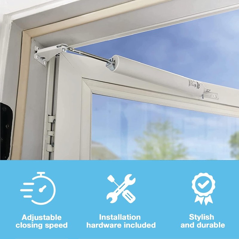 Wright Products Heavy-Duty Pneumatic Storm Door Closer – Durable, Adjustable,
