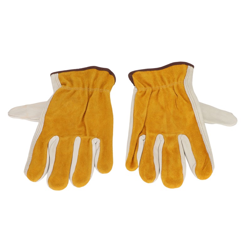 Garden Cowhide Gloves Puncture Proof Wearproof Full Finger Leather Gloves