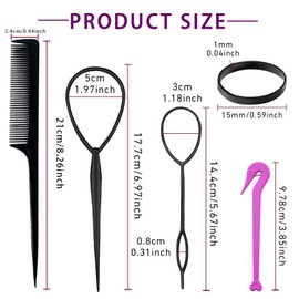 AYNKH 1000pcs Hair Bands Rubber Bands for Hair Braiding Small Rubber Bands with Hair Hooks for Hair Extensions Small Colored Hair Bands 3 Hair Braiding Tools Combs Hair Bands Elastic Hair Band