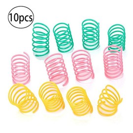ISMARTEN Cat Spring Toys Pet Wide Plastic Colorful Springs Cat Toys for Cat Kitten Pets (Random Color) (10pcs)
