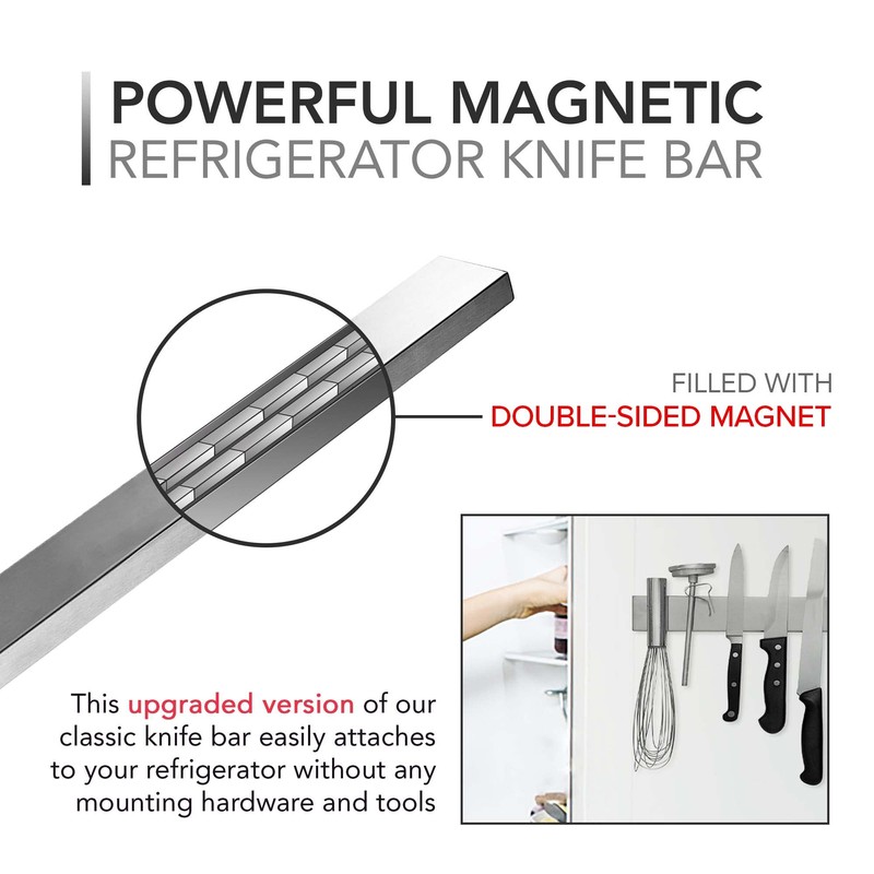 Modern Innovations 10 Inch Magnetic Knife Holder for Refrigerator, Magnetic