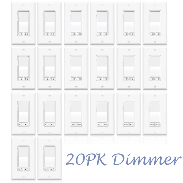 Unbranded 20PK 3-Way Dimmer Switch, No Neutral Wire Needed, 15A