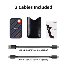 Netac 512GB Extreme Portable SSD External Solid State Drives Up to 2000MB/s Read 1700MB/s Write Speed, USB 3.2 Gen.2 Business Travel Essential, ZX20