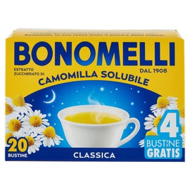 Bonomelli Classic soluble chamomile, concentrate from selected flowers, gives moments of calm and relaxation, pack of 20 sachets