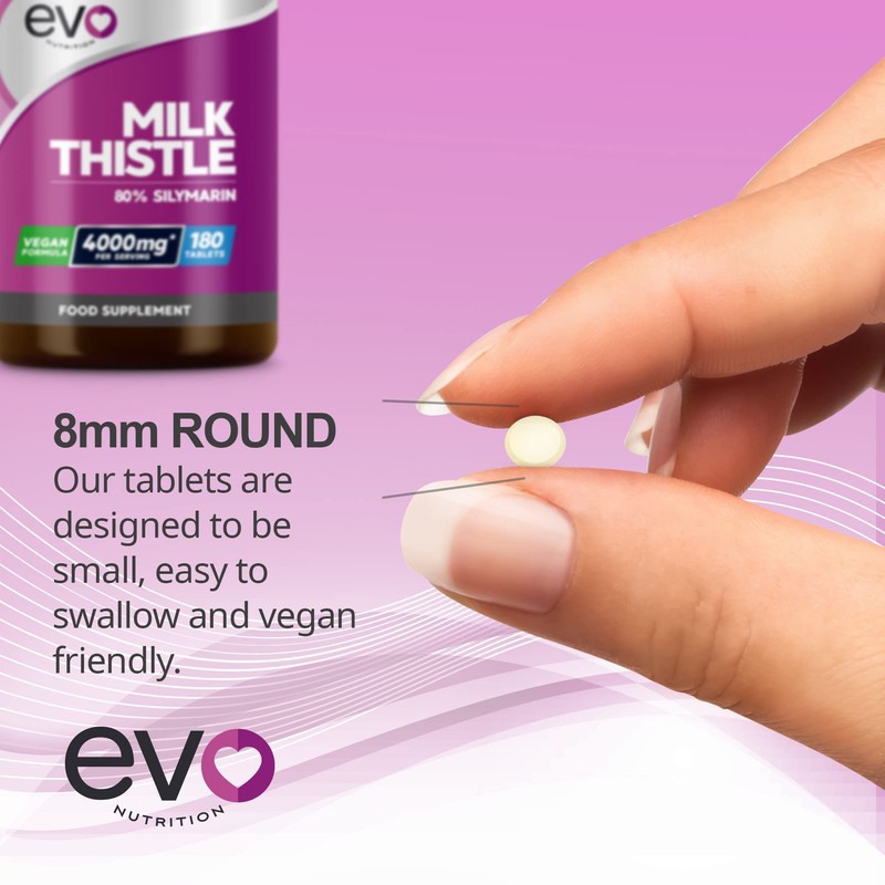 Milk Thistle Tablets - High Strength 4000mg Supplement - 180
