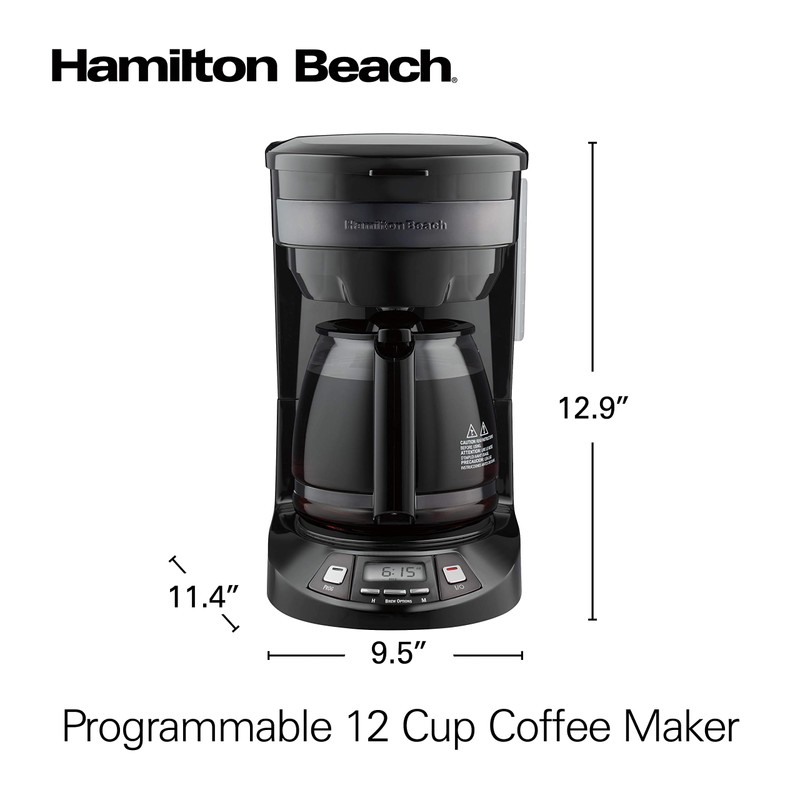 Hamilton Beach 12 Cup Programmable Drip Coffee Maker with 3