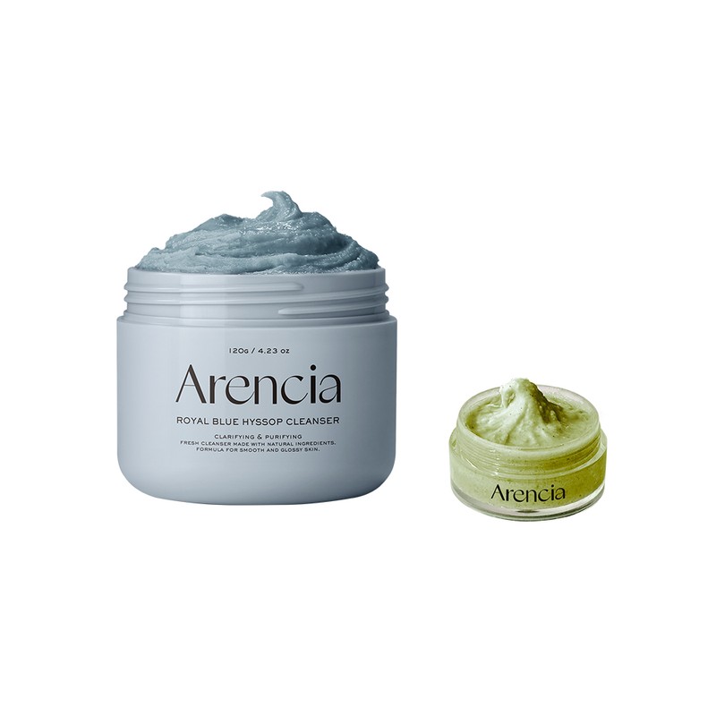 Arencia Blue Hyssop Rice Mochi Cleanser 120g Set (+Green Cleanser