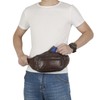 ZZNICK Genuine Leather Fanny Pack/Waist Bag/Organizer with Adjustable Belt, Multiple