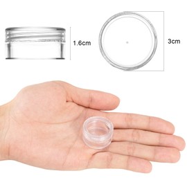 5 ml Jars with Lid, Pack of 42 Small Jars with Labels and Spatula, Mini Cream Container, Transparent Tins for Samples, Cosmetics, Lip Cream, Nail Art