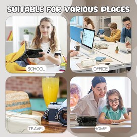 TIECHI Marble Pencil Case for Girls, White PU Aesthetic Pencil Case Pouch, Travel Pouch Cosmetic Makeup Brush Storage Bag for Exam Office Art School Travel Supplies