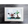 NEW 5” x 7” Framed Handmade Sea Ocean Beach Glass