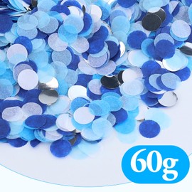 60 g Confetti Blue Wedding Birthday Confetti Large Table Decoration Blue Confetti Blue Silver Glitter Confetti Colourful for Gender Reveal, Balloons, Table, Gift Box