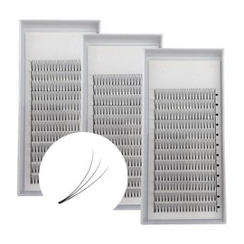 Eyelash Extension Russian 3D Premade Volume Eyelashes C Curl D Curl, Thickness 0.10 mm, Length: 8 mm to 16 mm for Eyelash Extensions (11 mm X3, C-curl)