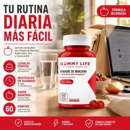 Gummy Life Gomitas Vinagre Manzana Vit B12 Zinc