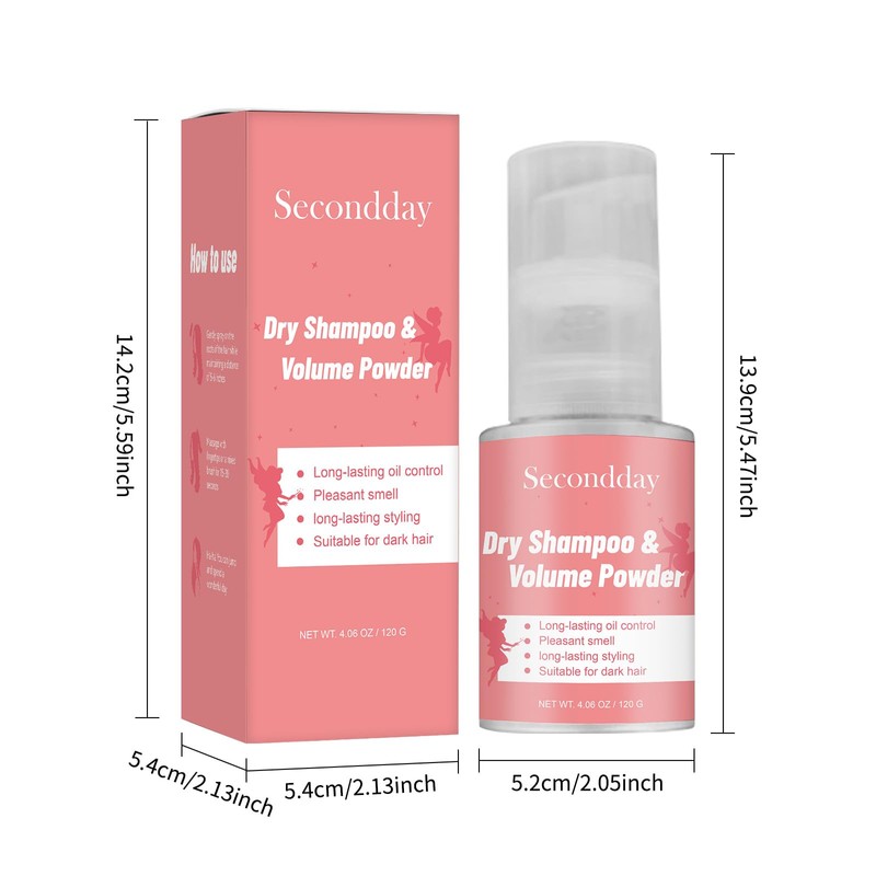 SECONDDAY Dry Shampoo, Natural Volumizing Dry Shampoo, Non-Aerosol & Talc-Free