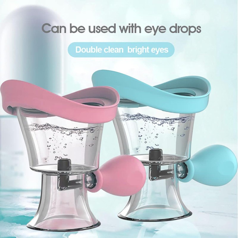 2Pcs Eye Wash Cup, Eye Wash Cleaner Kit Manual Air