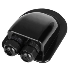 Restmo IP68 Waterproof Solar Cable Entry Gland, Weather Resistant Dual Cable Entry Housing for Solar Panels of RV, Caravan, Marine, Boat, Cabin, Black
