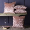 Red Rainbow Plain Crushed Velvet Cushion Covers Blush Pink Piped