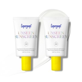 Supergoop! Unseen Sunscreen SPF 50 Invisible Sun Protection for Face - Broad Spectrum Face Sunscreen + Makeup-Gripping Primer - Weightless, Scentless, Oil Free - All Skin Types - 0.68 fl oz, 2 Pack
