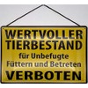 Blechschild With cord 30 x 20 cm warning sign: valuable