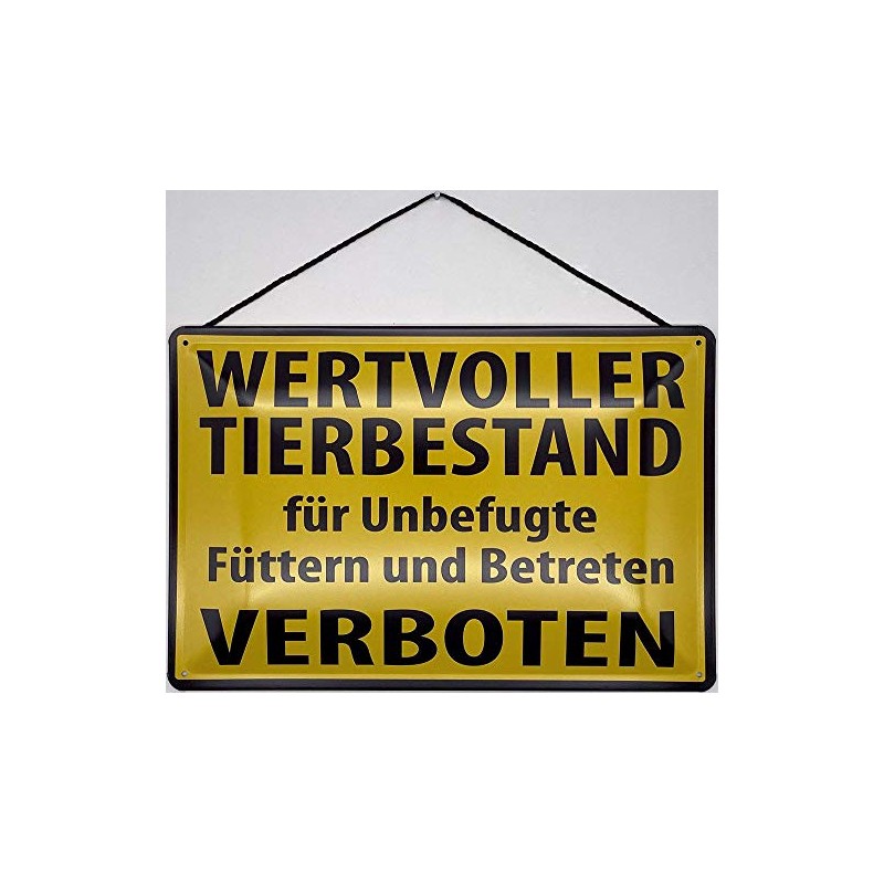 Blechschild With cord 30 x 20 cm warning sign: valuable