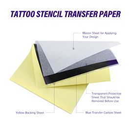 TATELF Tattoo Transfer Paper 40 Sheets for Tattoo Stencil Printer, 4 Layers A4 Size Tattoo Thermal Stencil Paper for Tattoo Transfer Kit Tattoo Supplies