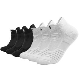 6 Pares Calcetines Hombre y Mujer, Calcetines Deportivos con Parte Inferior de Toalla Gruesa, Calcetines Acolchados, Tines Cortos Casual Bajos, Calcetas Tobilleros para Correr, Basquetbol, Futbol, Gym