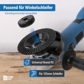 STONE REEF STONE REEF Holz Schleifscheibe 125mm [3 teiliges Set fr Winkelschleifer] - Lackfr?se - Holzfr?ser - Wurzelfr?se - Diamant Schleifscheibe fr Schleifen, Fr?sen, Schnitzen