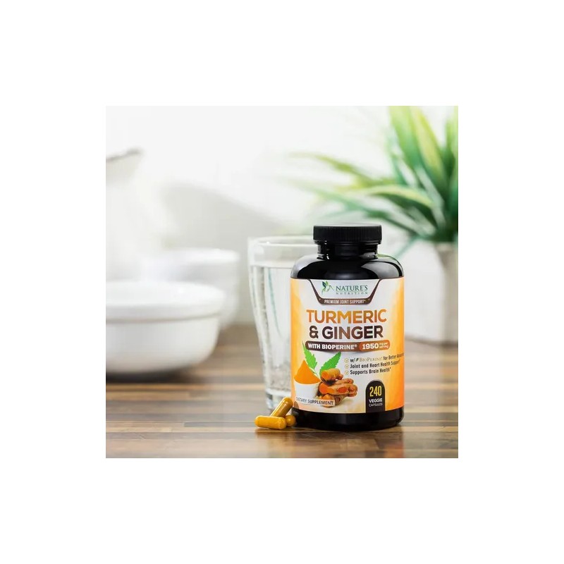 Turmeric Y Ginger Con Bioperina 1950mg Cúrcuma 240 Caps.